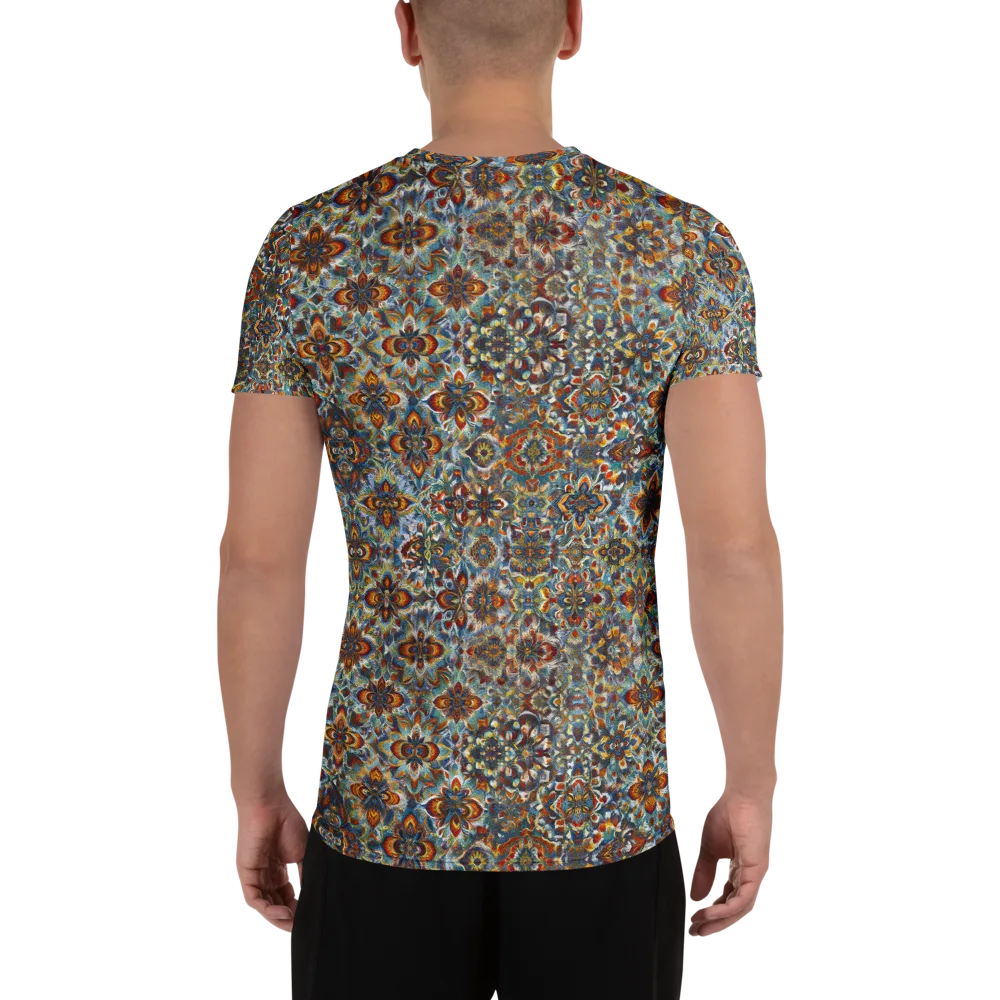 Cobalt Garland on Men's Athletic T-Shirt — Back
