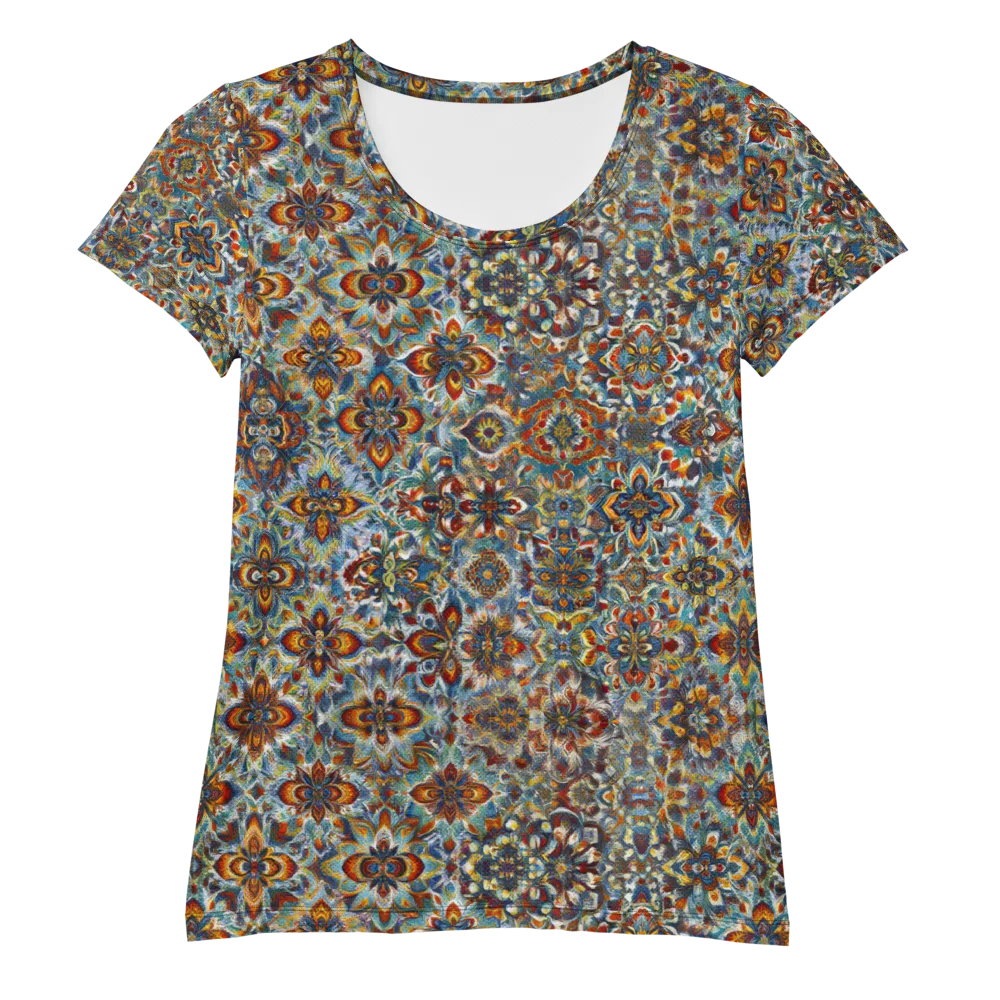 Cobalt Garland on Women's Athletic T-Shirt — Front