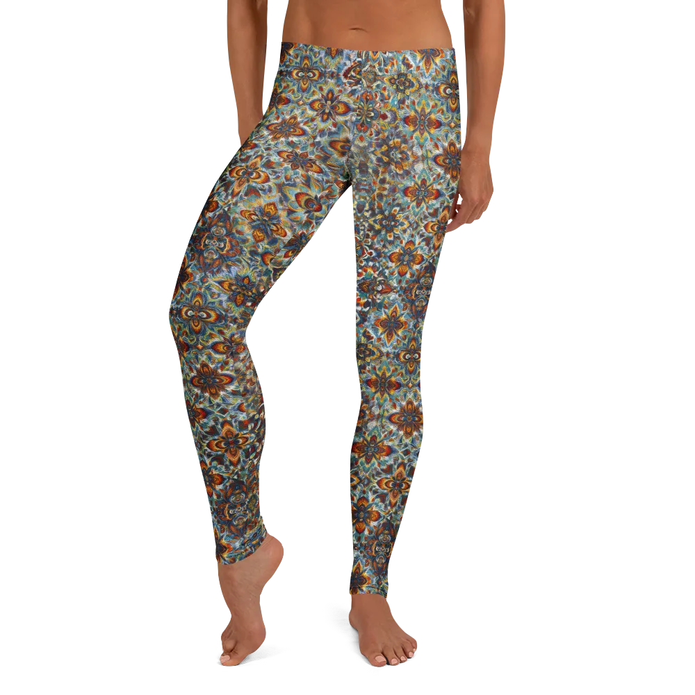 Cobalt Garland on Leggings — Front