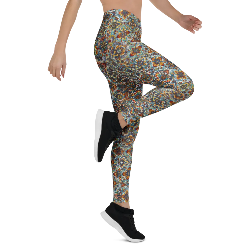 Cobalt Garland on Leggings — Right