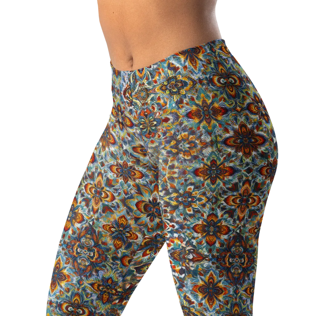 Cobalt Garland on Leggings — Left Front