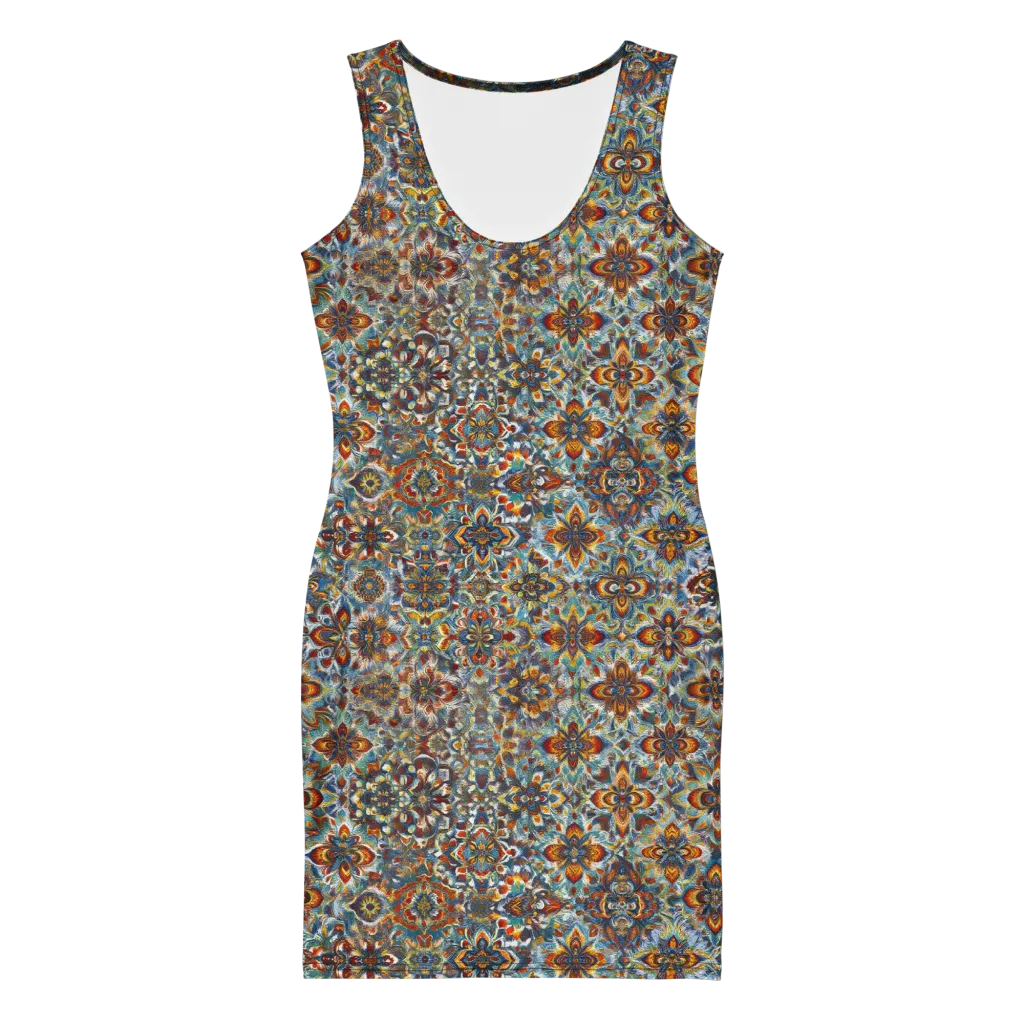 Cobalt Garland on Bodycon Dress — Front