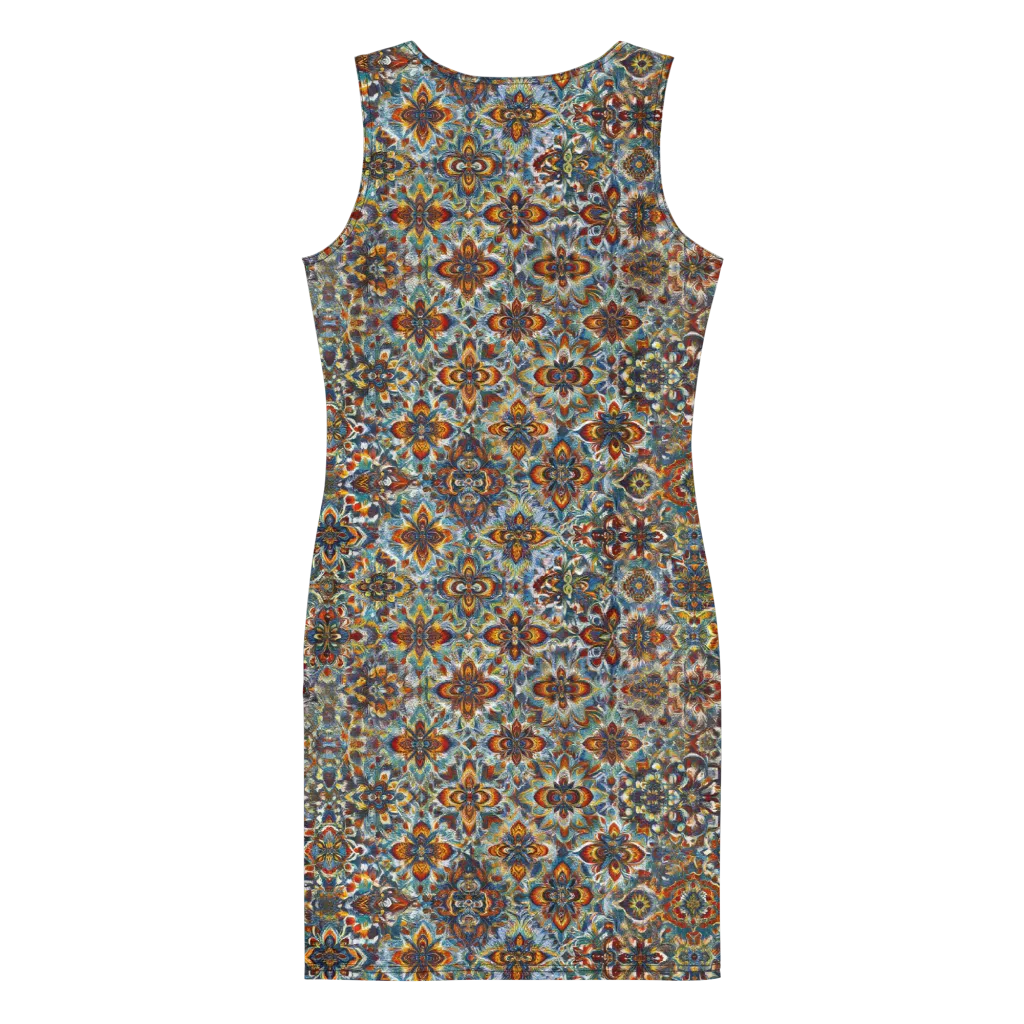 Cobalt Garland on Bodycon Dress — Back