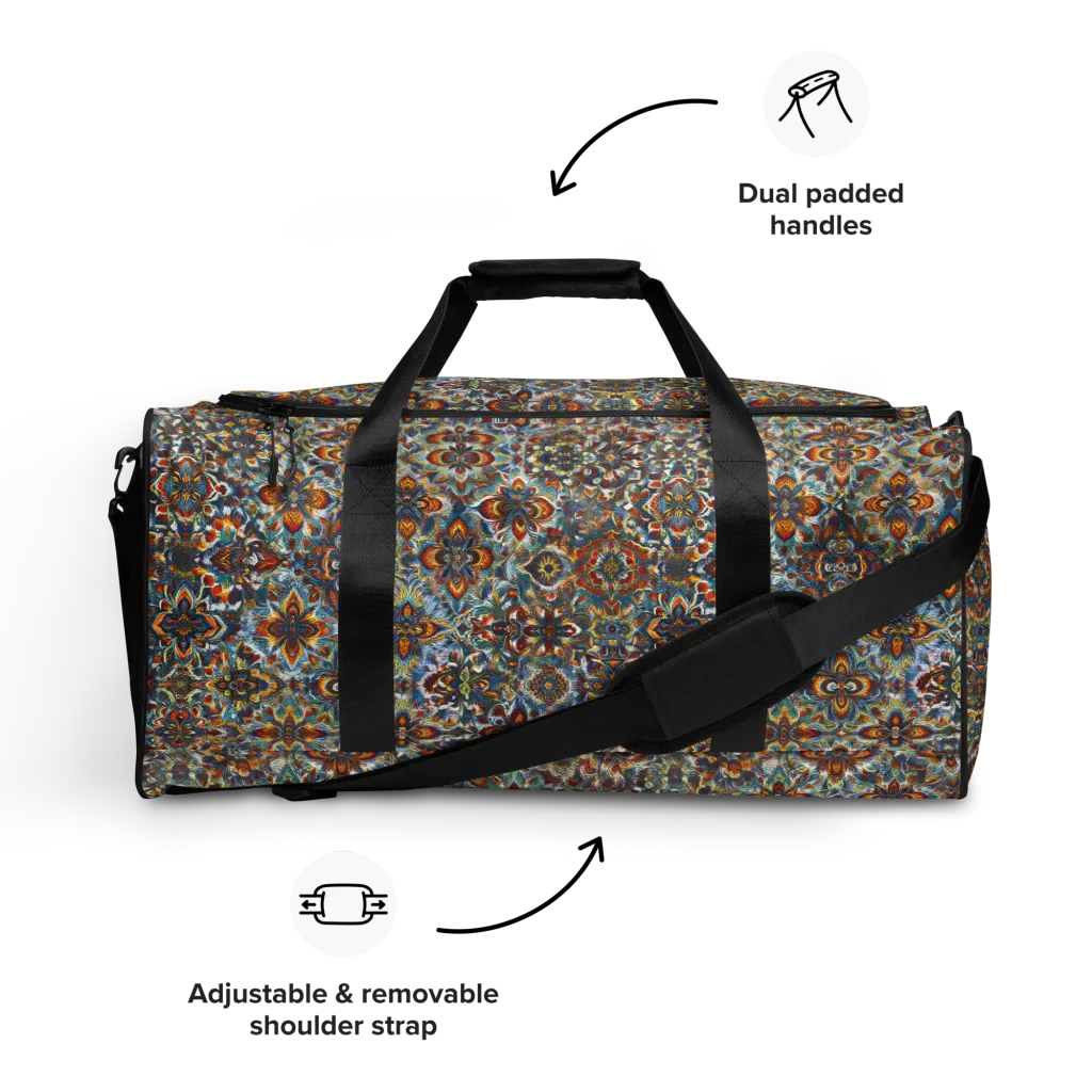 Cobalt Garland on Duffle Bag — Front
