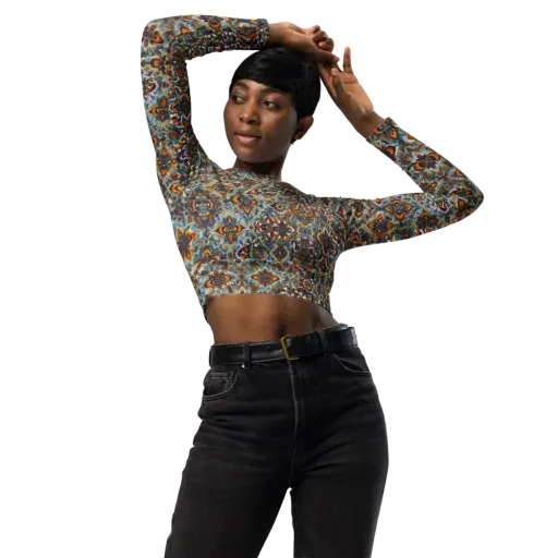 Cobalt Garland on a Long Sleeve Crop Top