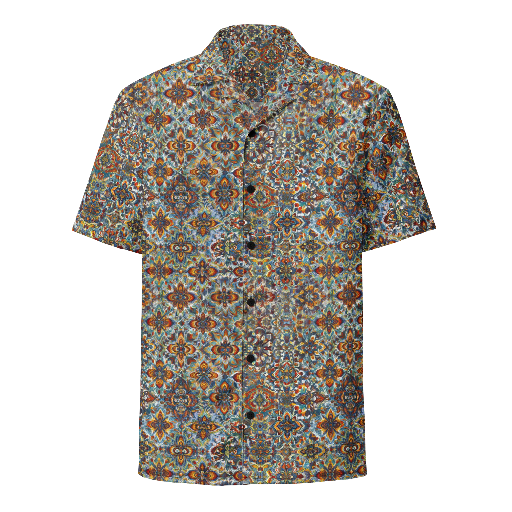 Cobalt Garland on Button Shirt — Front