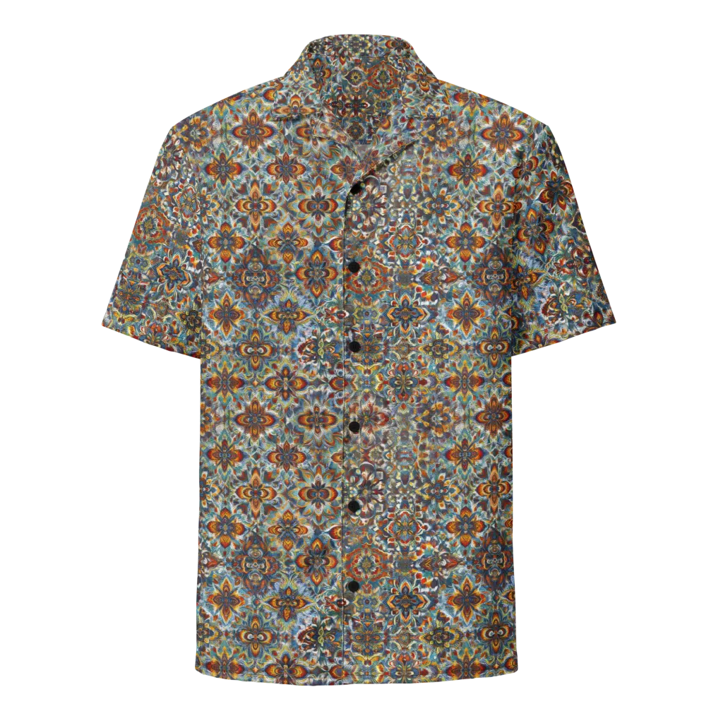 Cobalt Garland on Button Shirt — Front