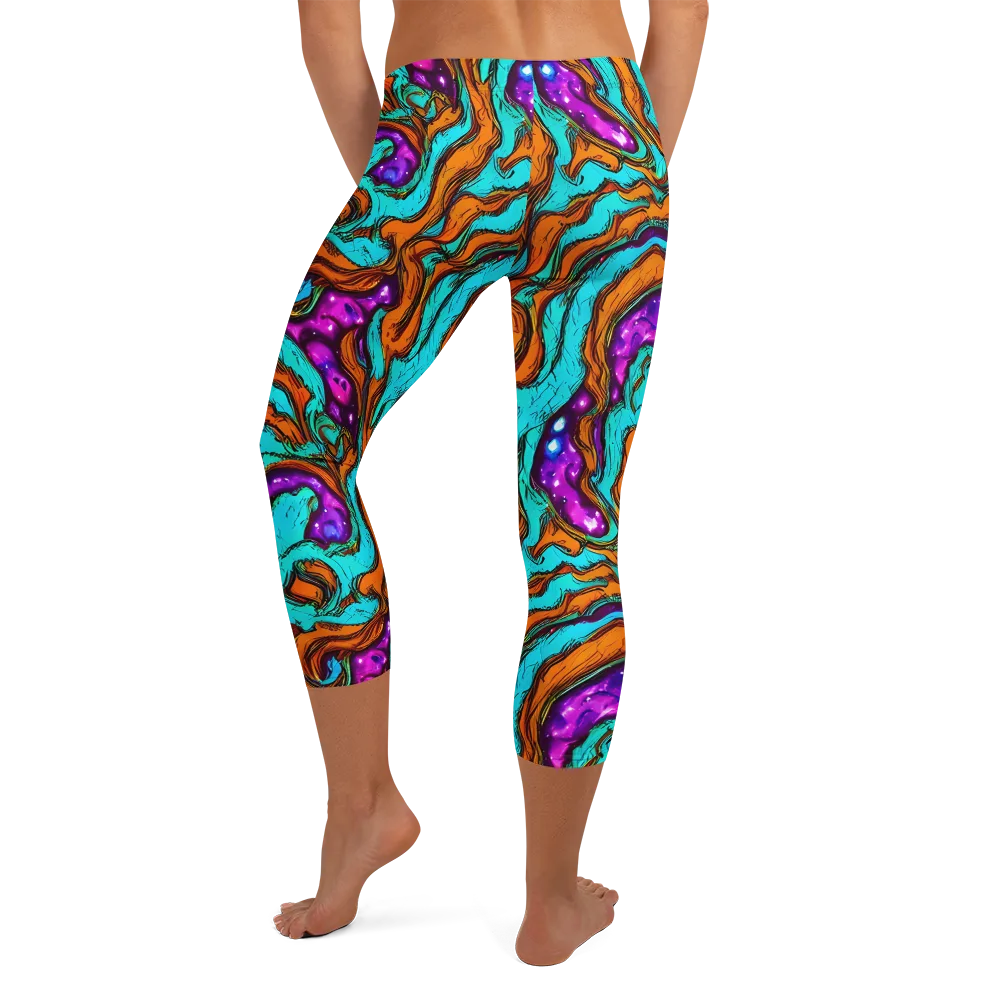 Molten Mirage on Capri Leggings — Back