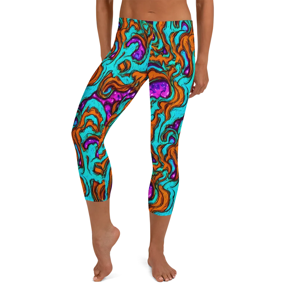 Molten Mirage on Capri Leggings — Front