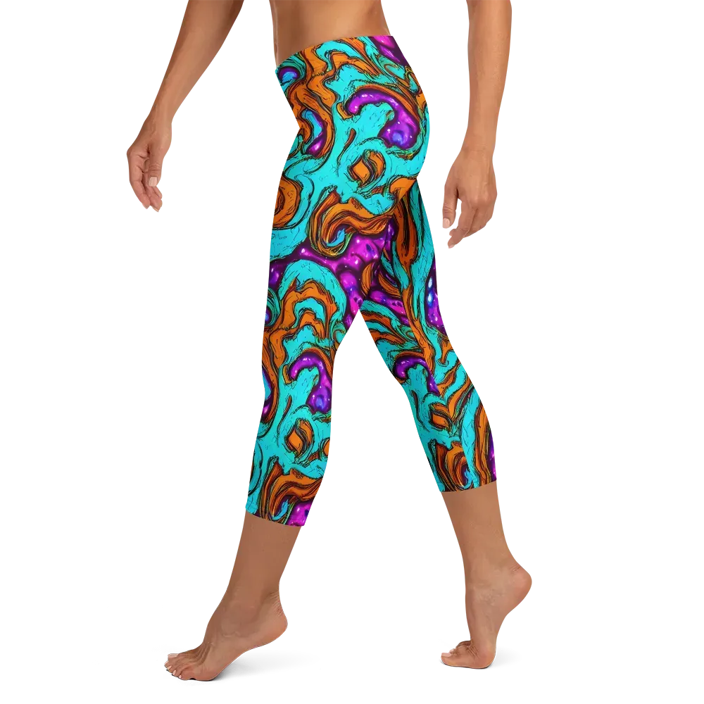 Molten Mirage on Capri Leggings — Left