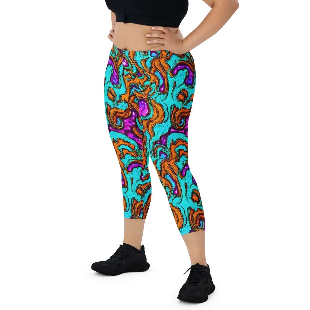 Molten Mirage on Capri Leggings — Front