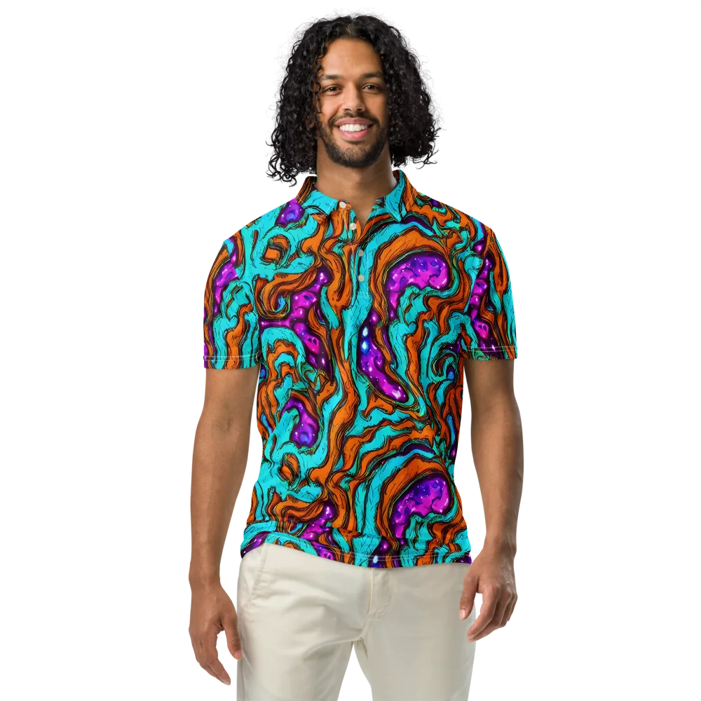Molten Mirage on Men's Slim Fit Polo Shirt — Front