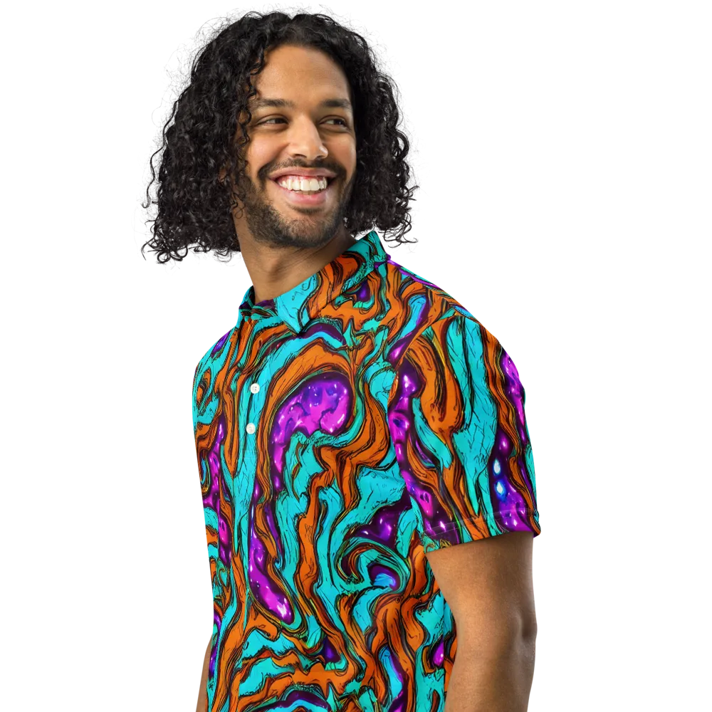 Molten Mirage on Men's Slim Fit Polo Shirt — Left Front