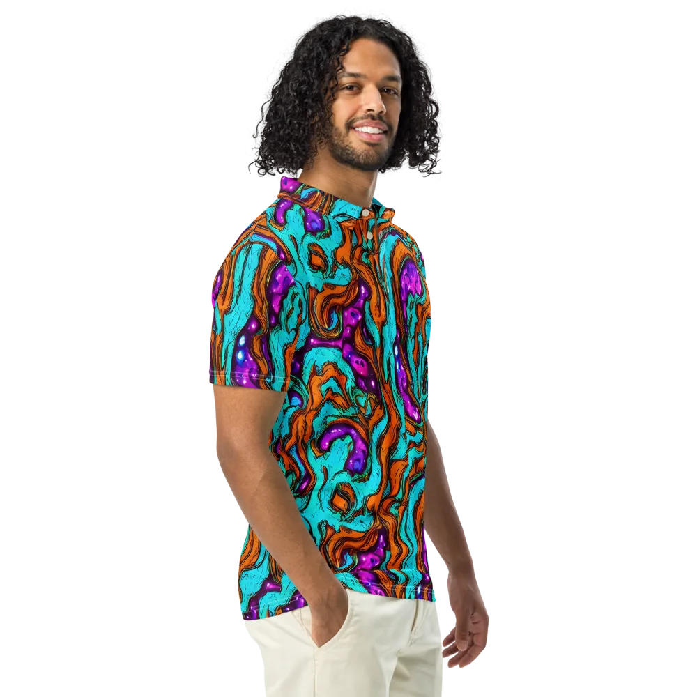 Molten Mirage on Men's Slim Fit Polo Shirt — Right Front