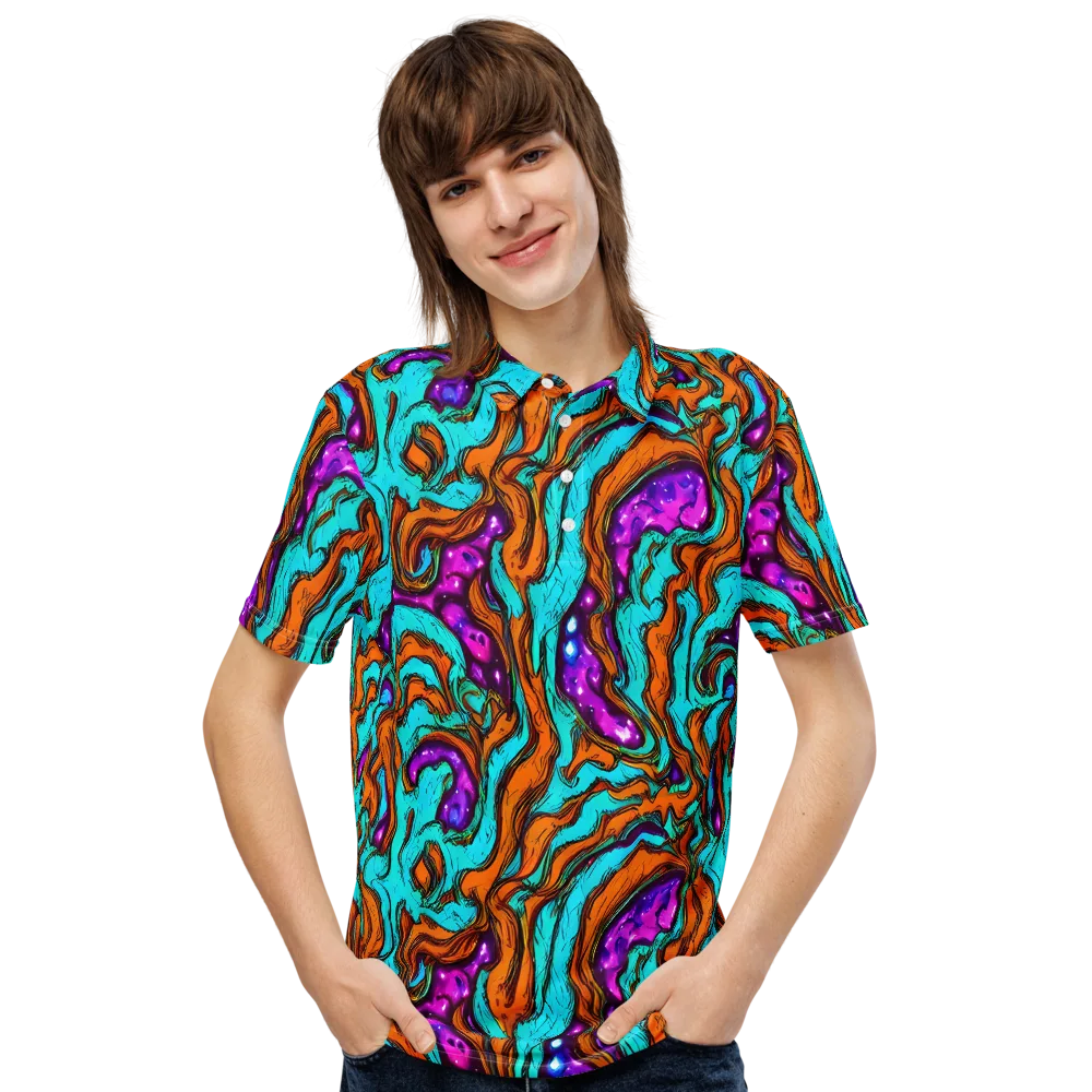 Molten Mirage on Men's Slim Fit Polo Shirt — Front