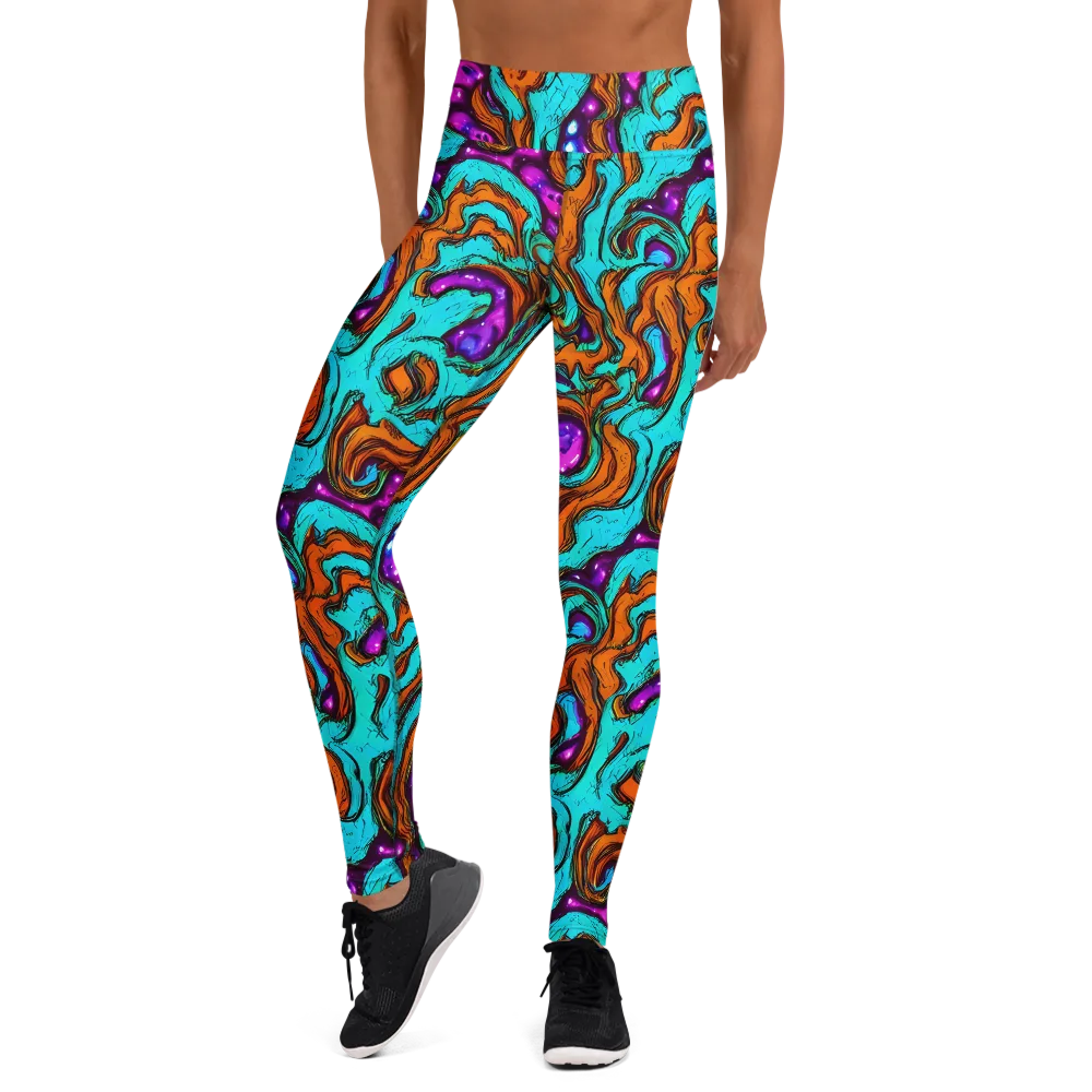 Molten Mirage on Yoga Leggings — Front