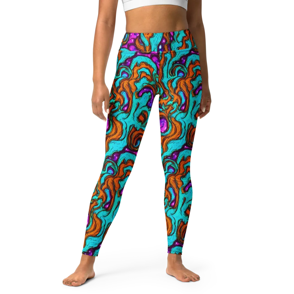 Molten Mirage on Yoga Leggings — Front