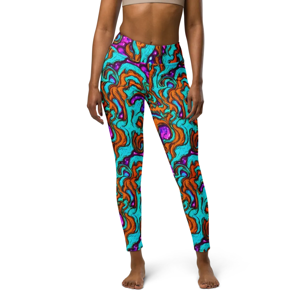 Molten Mirage on Yoga Leggings — Front