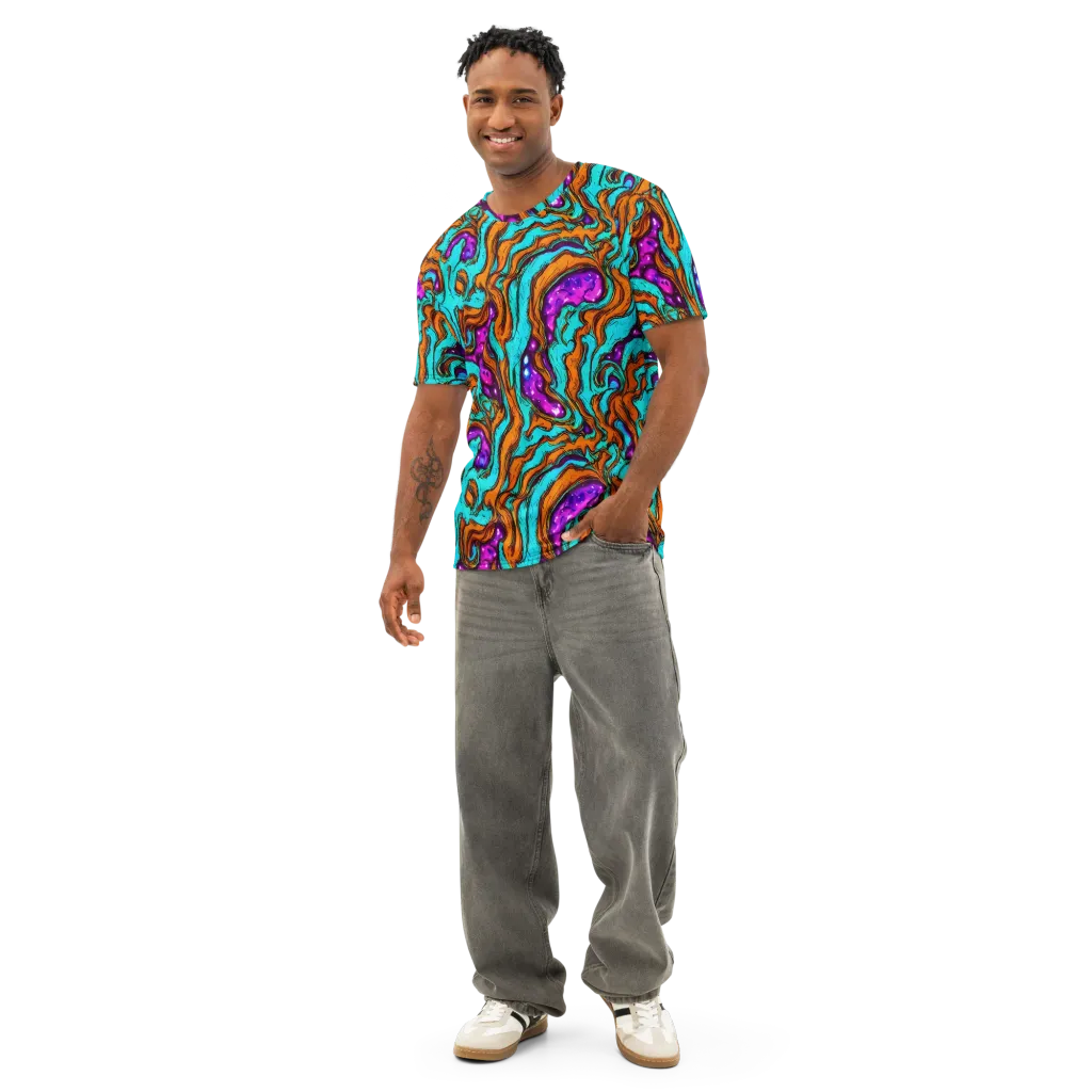 Molten Mirage on Men's Cotton Crew Neck T-Shirt — Front