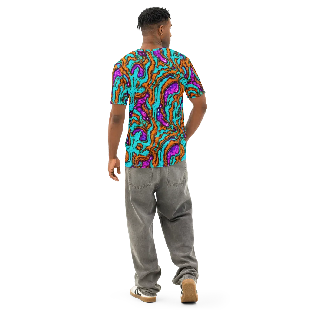 Molten Mirage on Men's Cotton Crew Neck T-Shirt — Back