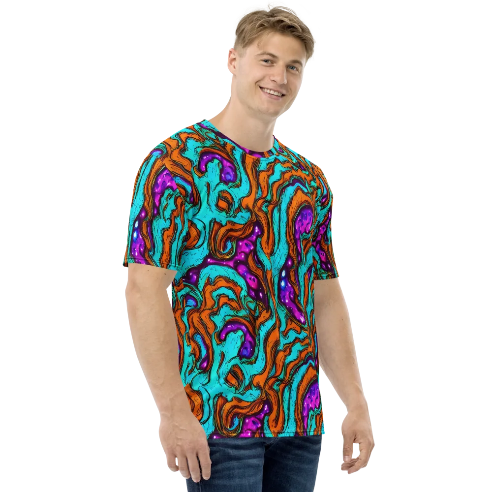 Molten Mirage on Men's Crew Neck T-Shirt — Right
