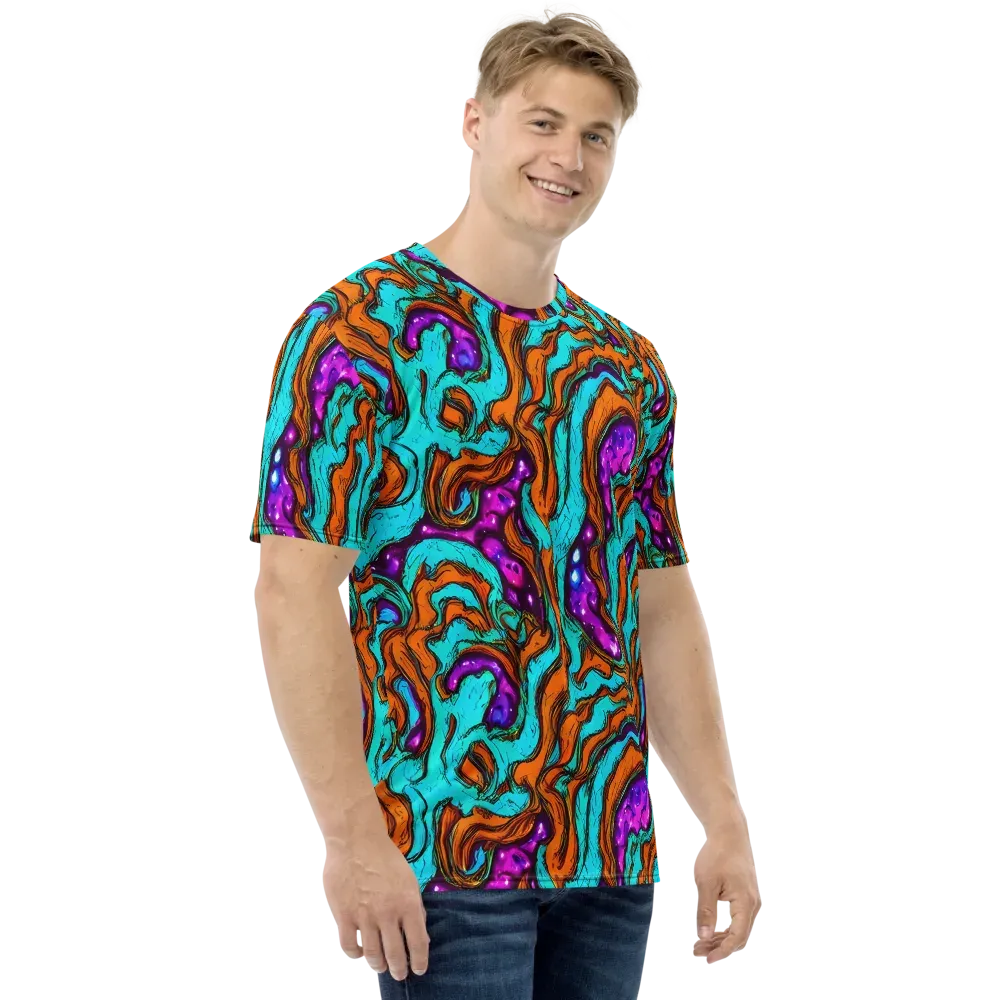 Molten Mirage on Men's Crew Neck T-Shirt — Right