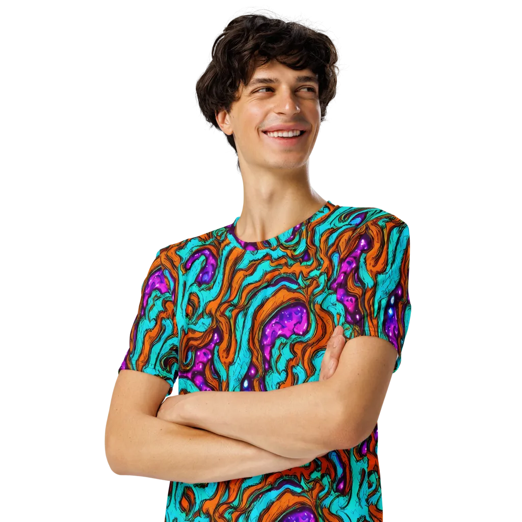 Molten Mirage on Men's Crew Neck T-Shirt — Left Front