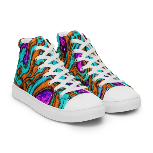 Molten Mirage on a Men's High Top Canvas Shoes