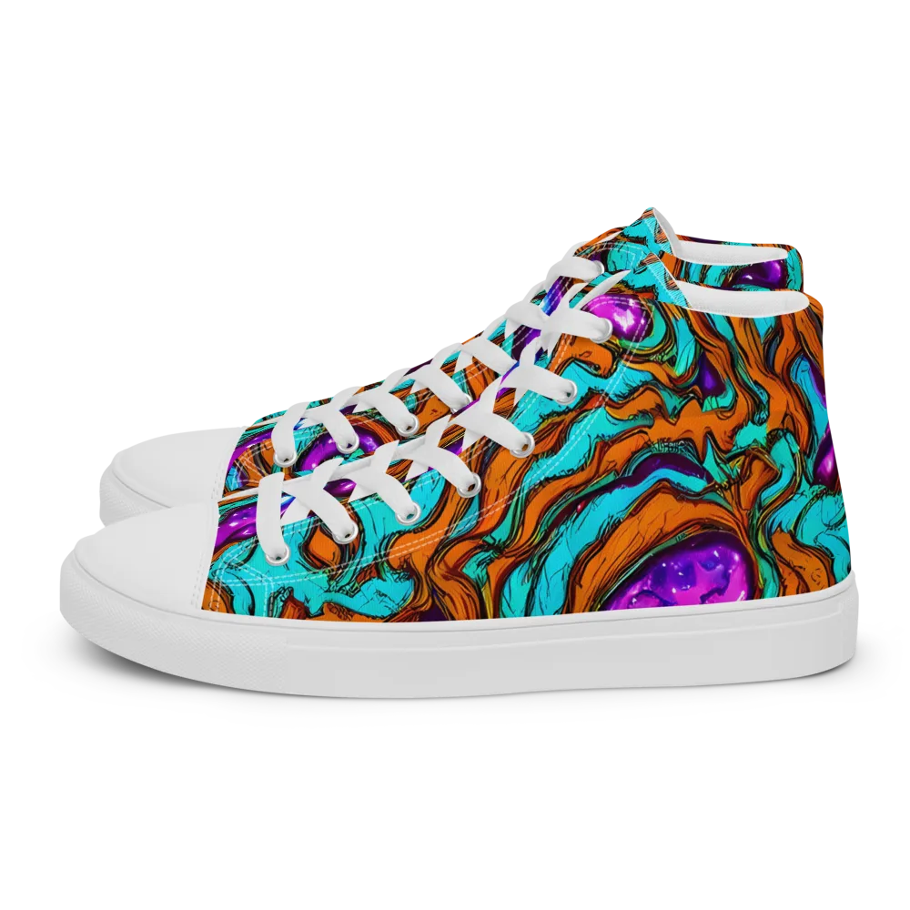 Molten Mirage on Men's High Top Canvas Shoes — Left