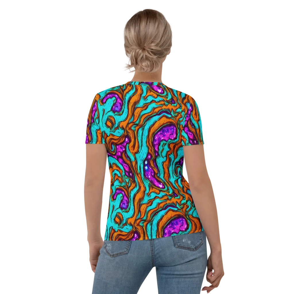 Molten Mirage on Women's Crew Neck T-Shirt — Back