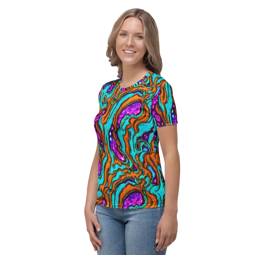 Molten Mirage on Women's Crew Neck T-Shirt — Left