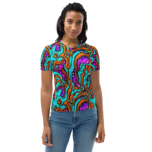 Molten Mirage on a Women's Crew Neck T-Shirt