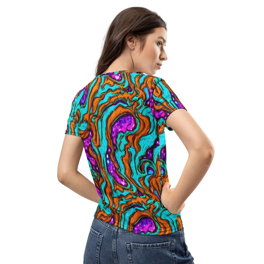 Molten Mirage on Women's Crew Neck T-Shirt — Back