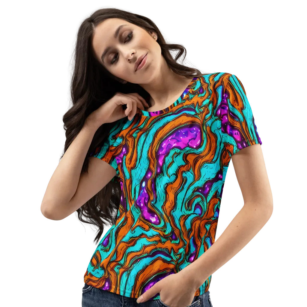 Molten Mirage on Women's Crew Neck T-Shirt — Left Front
