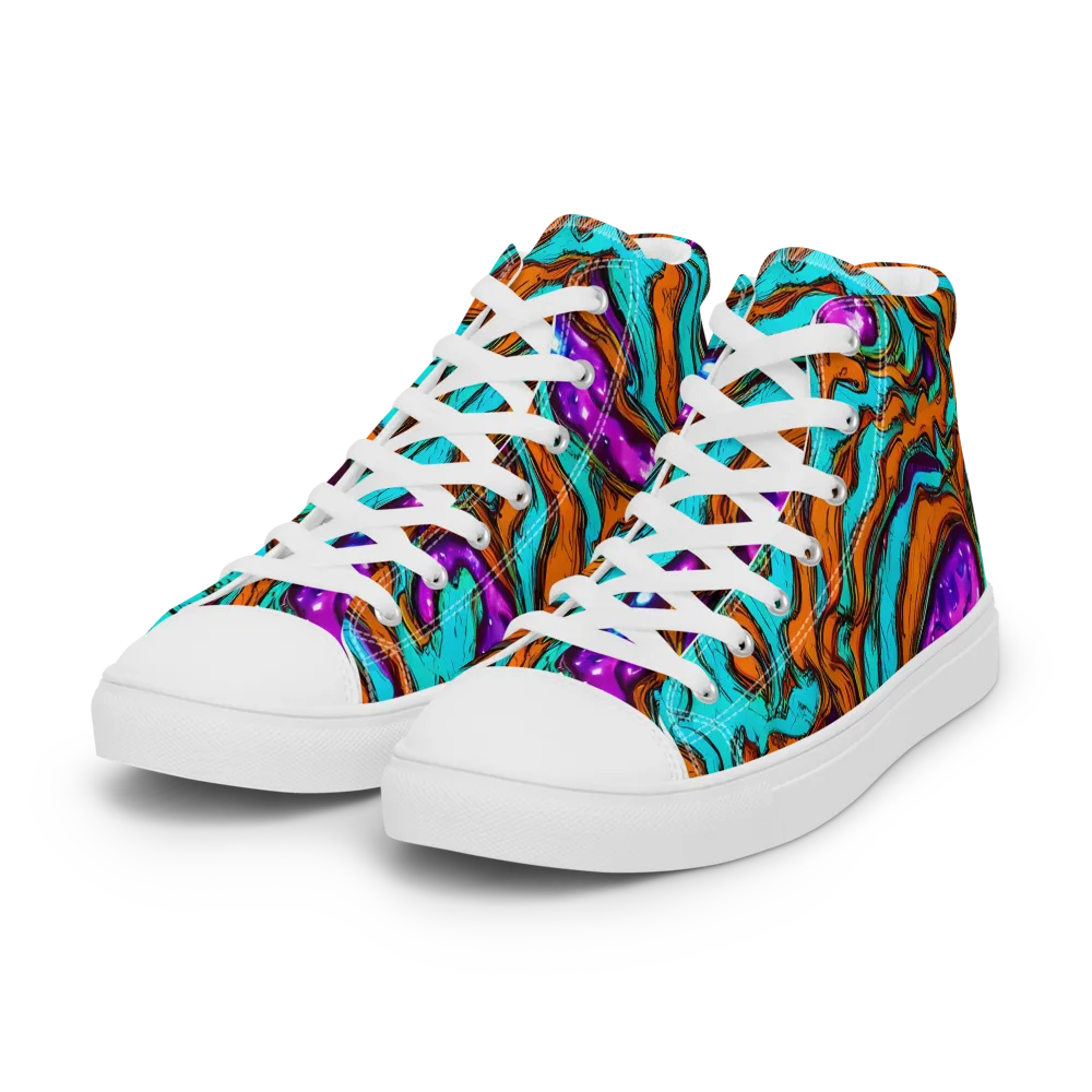 Molten Mirage on Women's High Top Canvas Shoes — Left Front