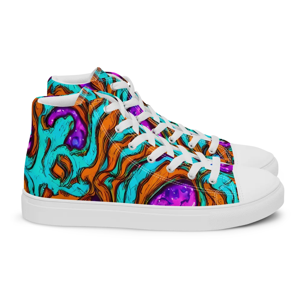 Molten Mirage on Women's High Top Canvas Shoes — Right