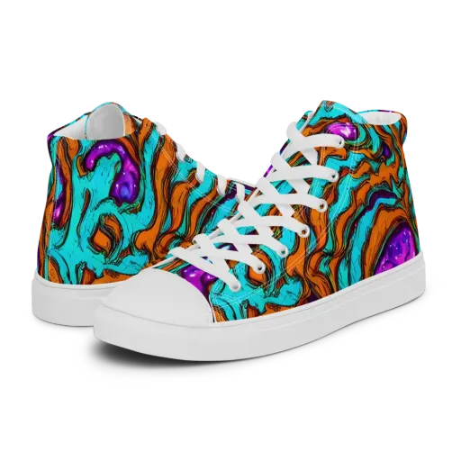Molten Mirage on a Women's High Top Canvas Shoes