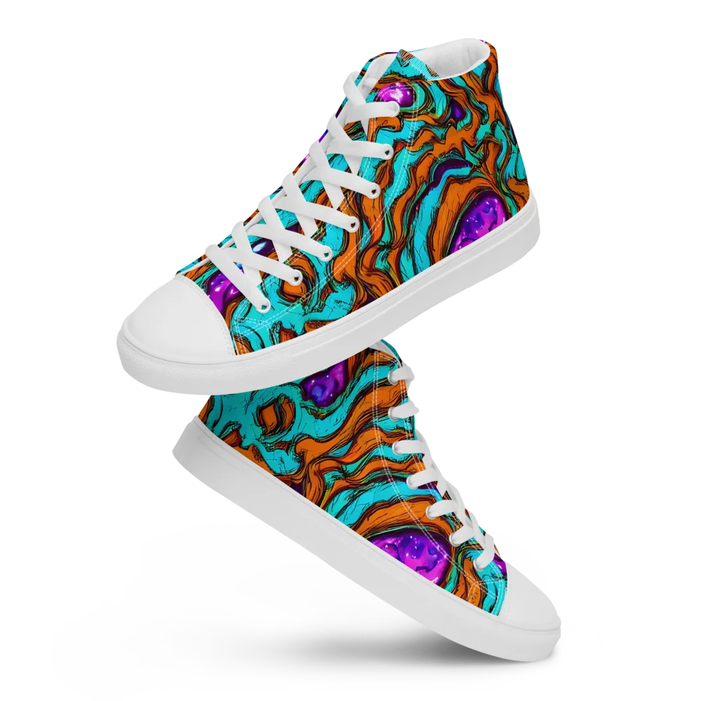 Molten Mirage on Women's High Top Canvas Shoes — Front
