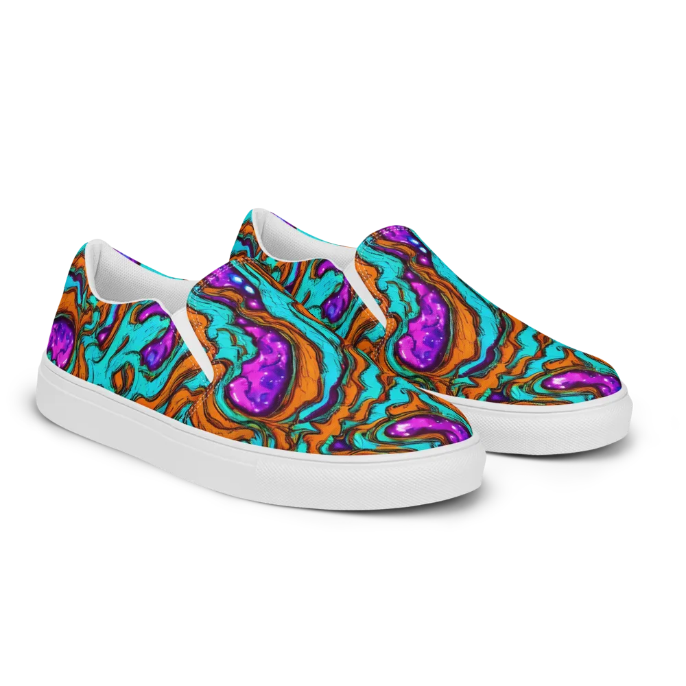 Molten Mirage on Men's Slip-On Canvas Shoes — Right Front