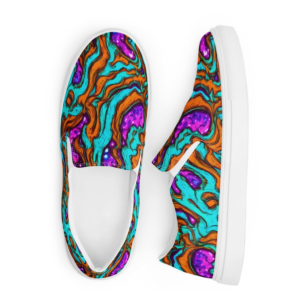 Molten Mirage on Men's Slip-On Canvas Shoes — Front