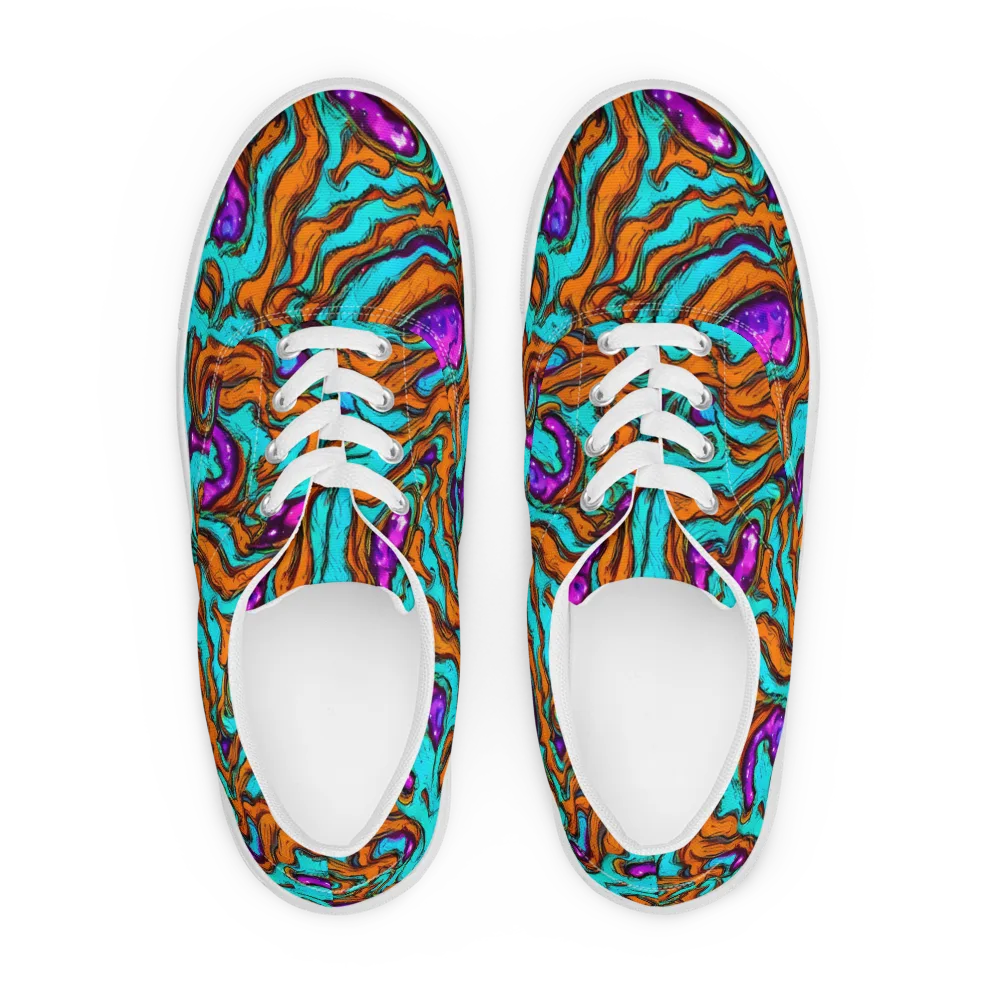 Molten Mirage on Men's Lace-Up Canvas Shoes — Front
