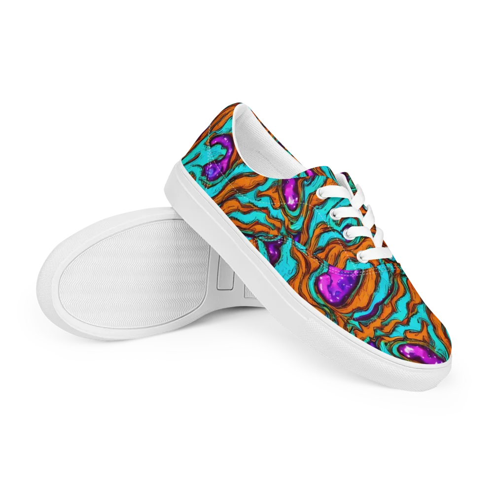 Molten Mirage on Men's Lace-Up Canvas Shoes — Right Front