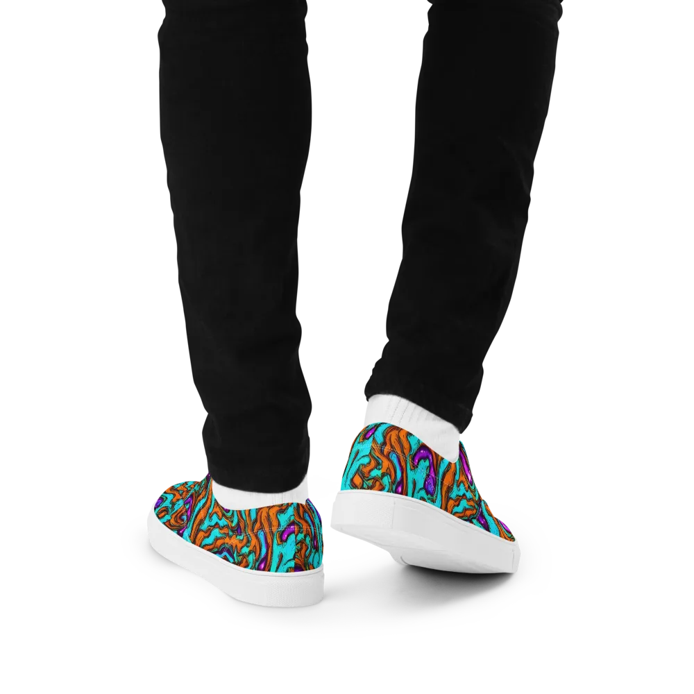 Molten Mirage on Men's Lace-Up Canvas Shoes — Back