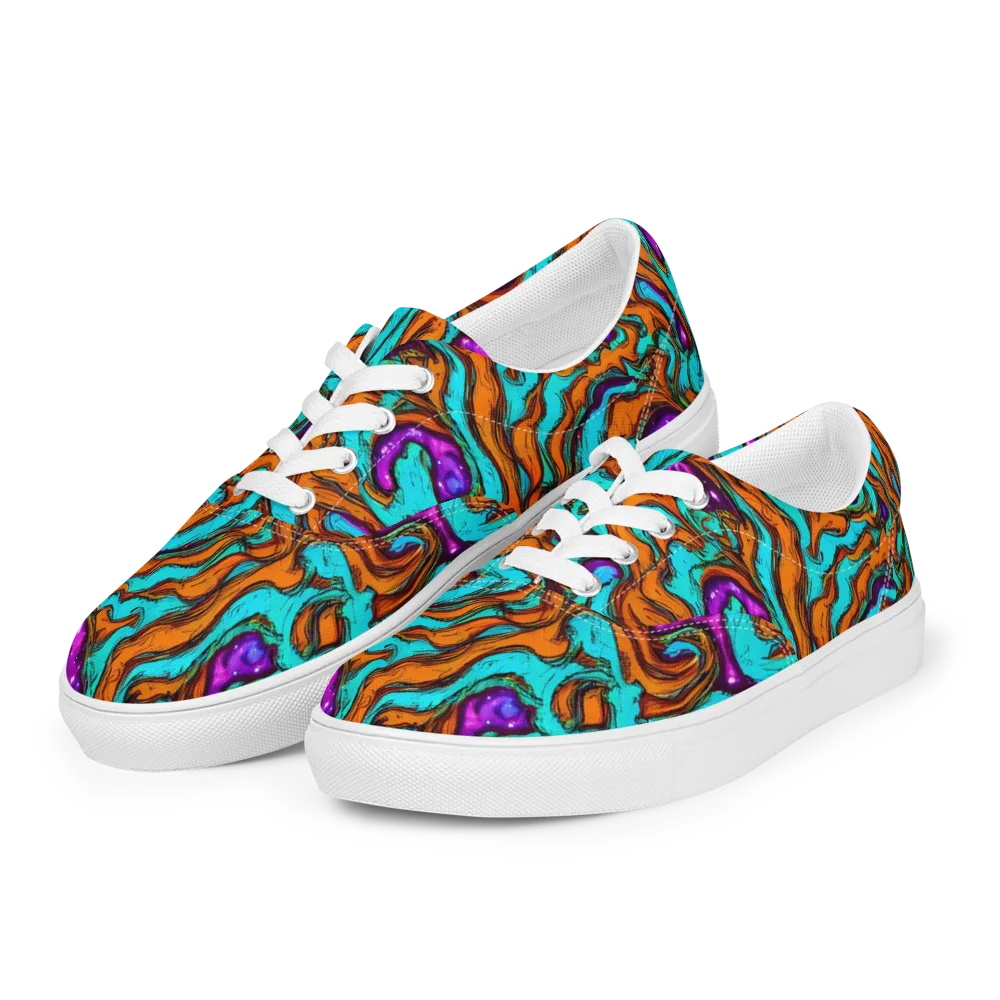 Molten Mirage on Men's Lace-Up Canvas Shoes — Left Front