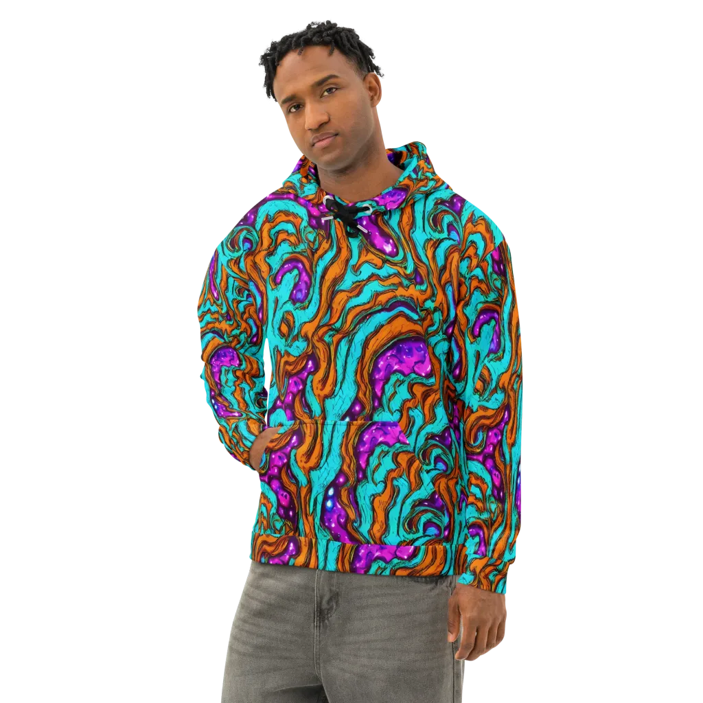 Molten Mirage on Cotton Hoodie — Left Front