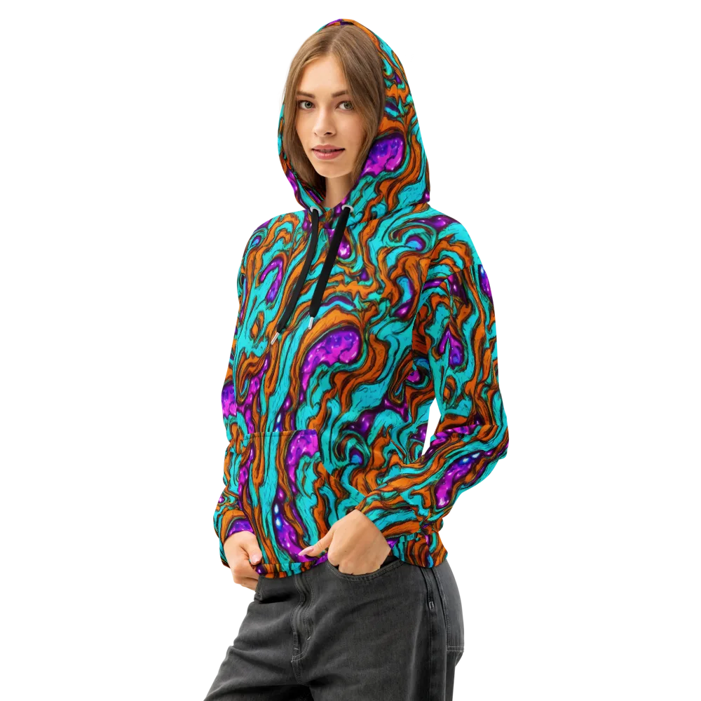 Molten Mirage on Cotton Hoodie — Left Front