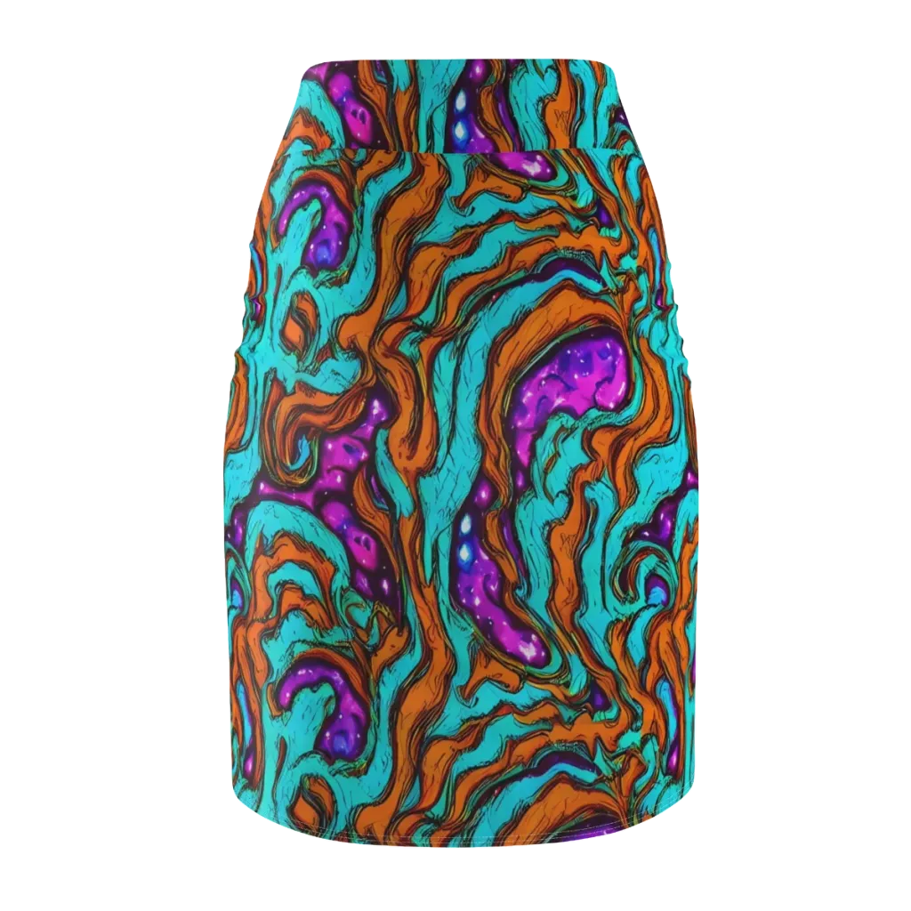 Molten Mirage on Pencil Skirt — Back