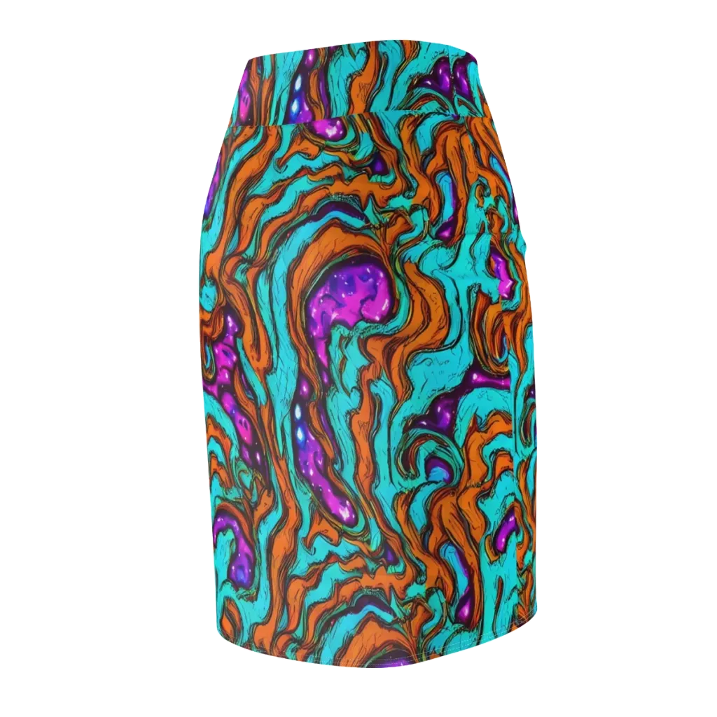 Molten Mirage on Pencil Skirt — Back Side