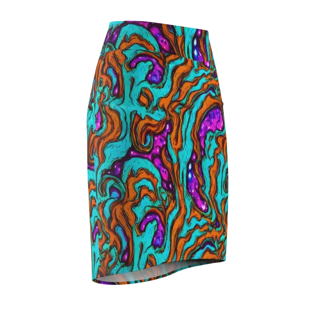 Molten Mirage on Pencil Skirt — Front Side