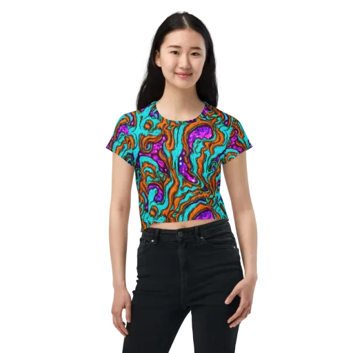 Molten Mirage on a Crop Tee